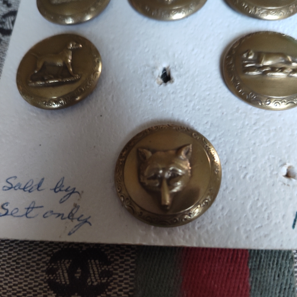 Vintage 1850's Gold Sporting Button Set - Picture 5 of 14